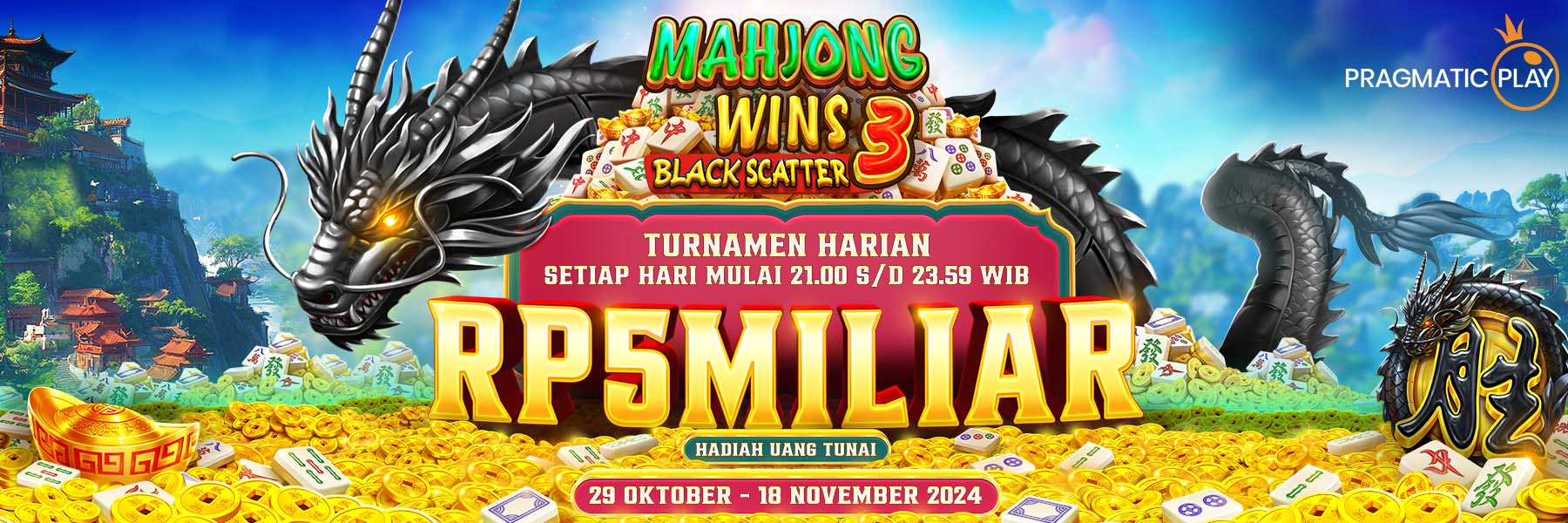 Mahjong Win 3 Black Scatter Turnamen Harian